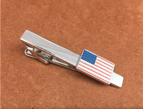 Silver America tie bar