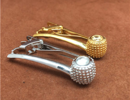 Silver and gold plated pipe tie clips